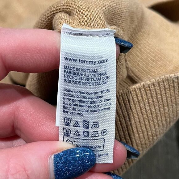 Tommy Hilfiger Sweater 1/4 Zip Mock Neck Long Sleeves Pullover Mustard Yellow M - Picture 3 of 4